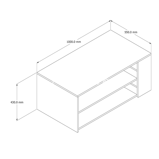 Table basse en bois MDF avec rangement