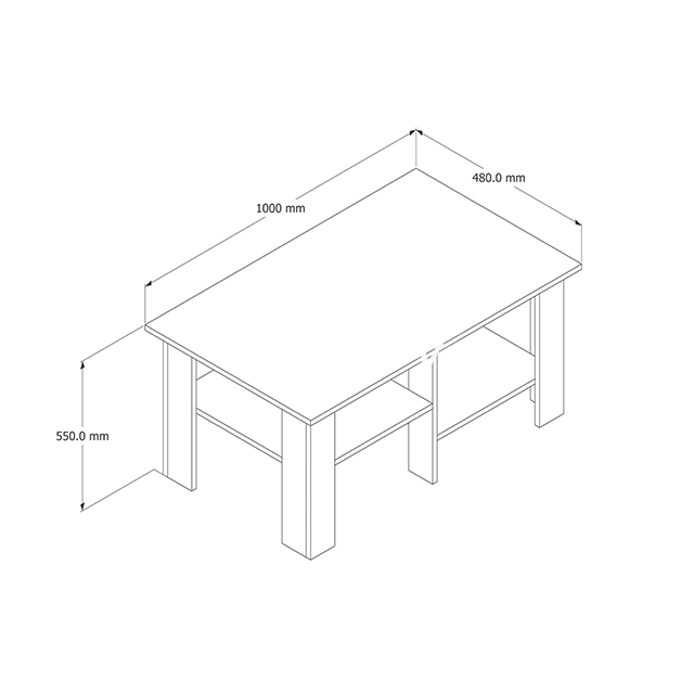 Table basse en MDF avec rangement