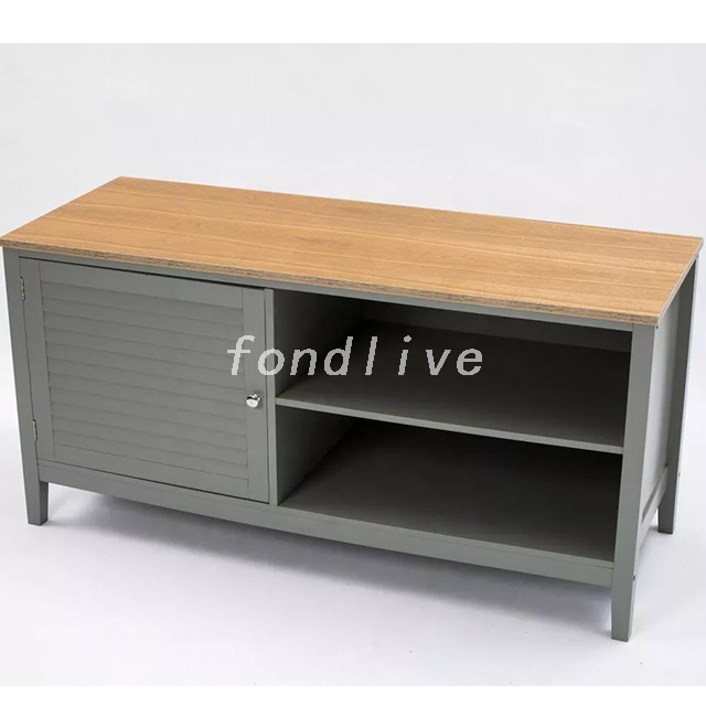 Armoire console directe d'usine une porte 2 étagères 4 pieds meuble TV moderne en bois