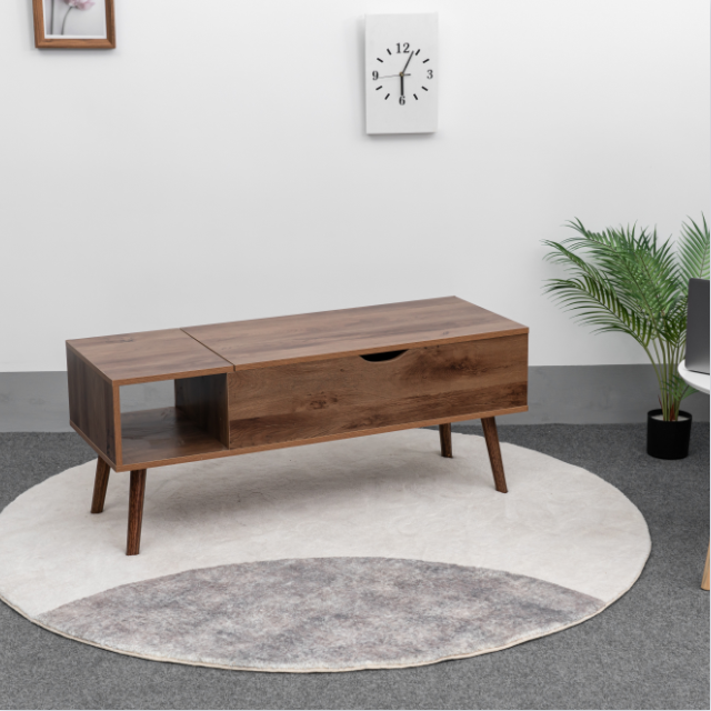 Vente chaude salon couleur marron table basse relevable 42 pouces