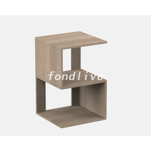 Table d'appoint de salon en bois en forme de S