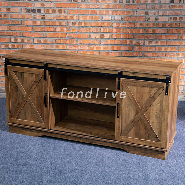 Nouvelle mode rustique porte de grange coulissante en bois moderne meuble TV meubles pour salon