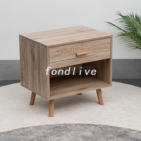 Table de chevet en bois 1 tiroir avec étagère